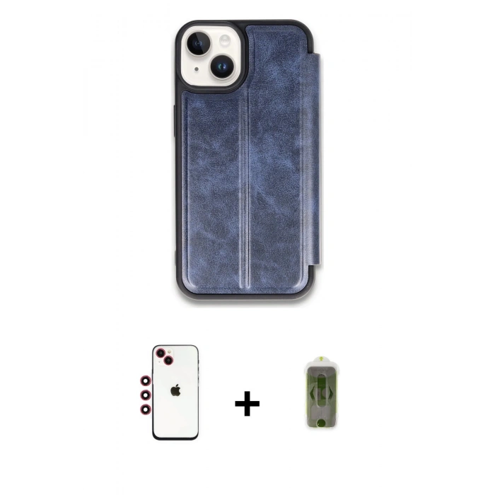 MARSİLYAN™- iPhone 14 Kılıf Zirve Yansıma Serisi - Siyah Joko Magic 5D Hayalet Cam + Shine Kamera Lens - KI