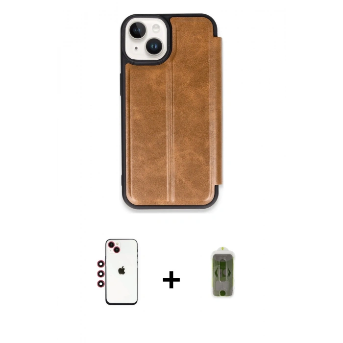 MARSİLYAN™- iPhone 14 Kılıf Zirve Yansıma Serisi - Siyah Joko Magic 5D Hayalet Cam + Shine Kamera Lens - KI