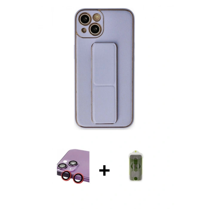 MARSİLYAN™- iPhone 14 Plus Kılıf Akış Doku - Siyah Joko Magic 5D Hayalet Cam + Raze Metal Kamera Lens - KI