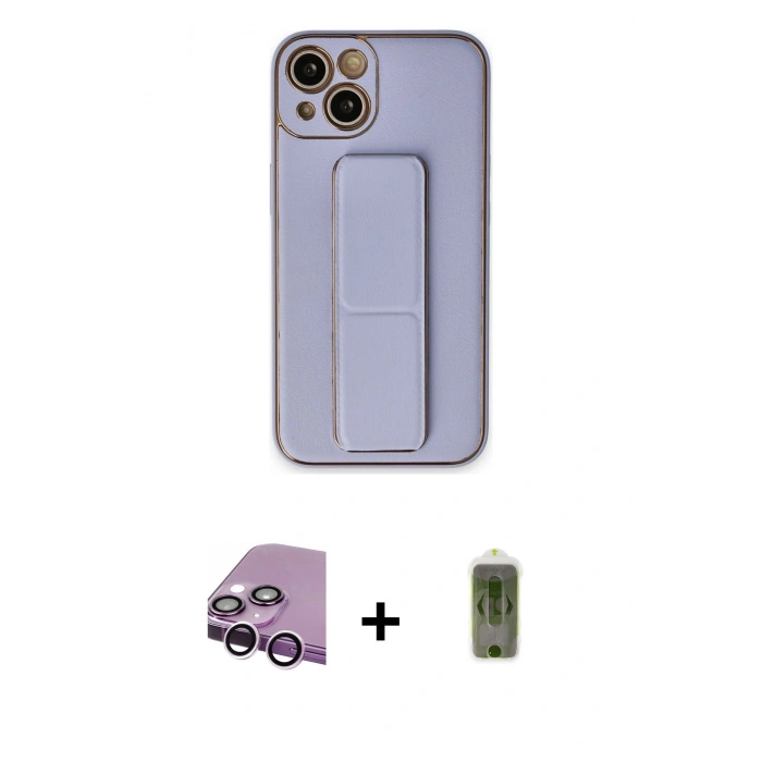 MARSİLYAN™- iPhone 14 Plus Kılıf Akış Doku - Siyah Joko Magic 5D Hayalet Cam + Raze Metal Kamera Lens - MR