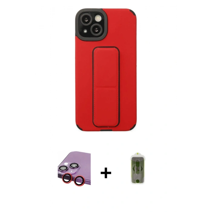 MARSİLYAN™- iPhone 14 Plus Kılıf Çekirdek Yansıma - Siyah Joko Magic 5D Hayalet Cam + Raze Metal Kamera Lens - KI