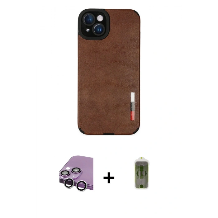 MARSİLYAN™- iPhone 14 Plus Kılıf Doruk Asil Koleksiyonu - Siyah Joko Magic 5D Hayalet Cam + Raze Metal Kamera Lens - GS