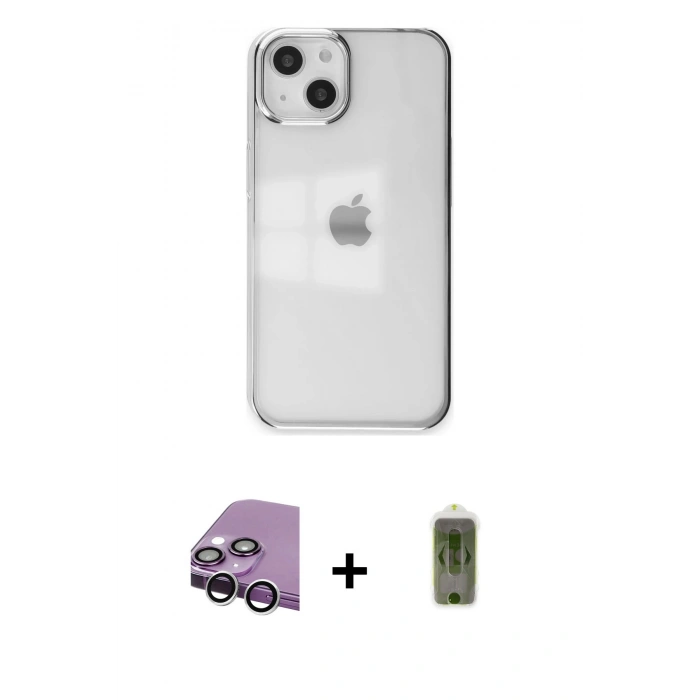 MARSİLYAN™- iPhone 14 Plus Kılıf Doruk Doku Prime - Siyah Joko Magic 5D Hayalet Cam + Raze Metal Kamera Lens - GS