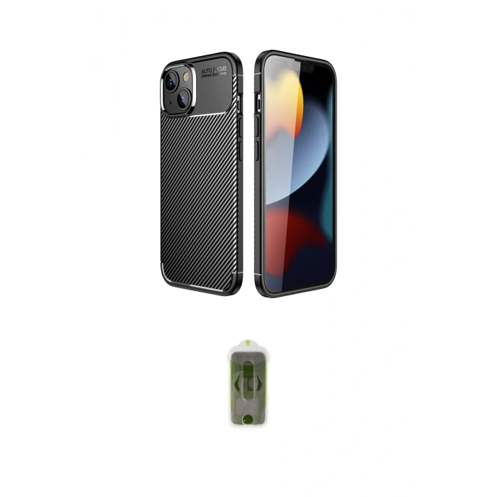 MARSİLYAN™- iPhone 14 Plus Kılıf Eksen Form Prime - Siyah Joko Magic 5D Hayalet Cam