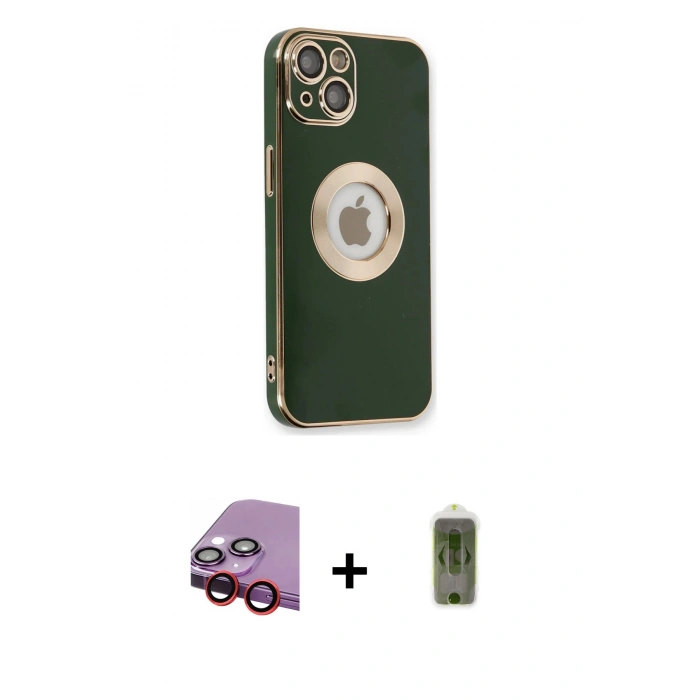 MARSİLYAN™- iPhone 14 Plus Kılıf İz Form Serisi - Siyah Joko Magic 5D Hayalet Cam + Raze Metal Kamera Lens - KI