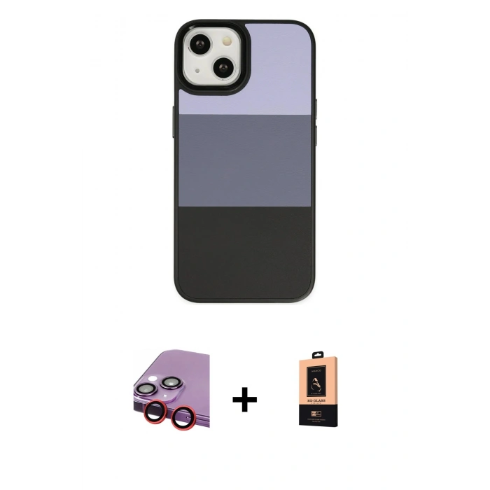 MARSİLYAN™- iPhone 14 Plus Kılıf Kutup Özel Seri - Şeffaf Maxco Cam Ekran Koruyucu + Raze Metal Kamera Lens - KI