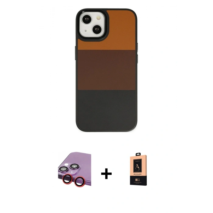 MARSİLYAN™- iPhone 14 Plus Kılıf Kutup Özel Seri - Şeffaf Maxco Cam Ekran Koruyucu + Raze Metal Kamera Lens - KI