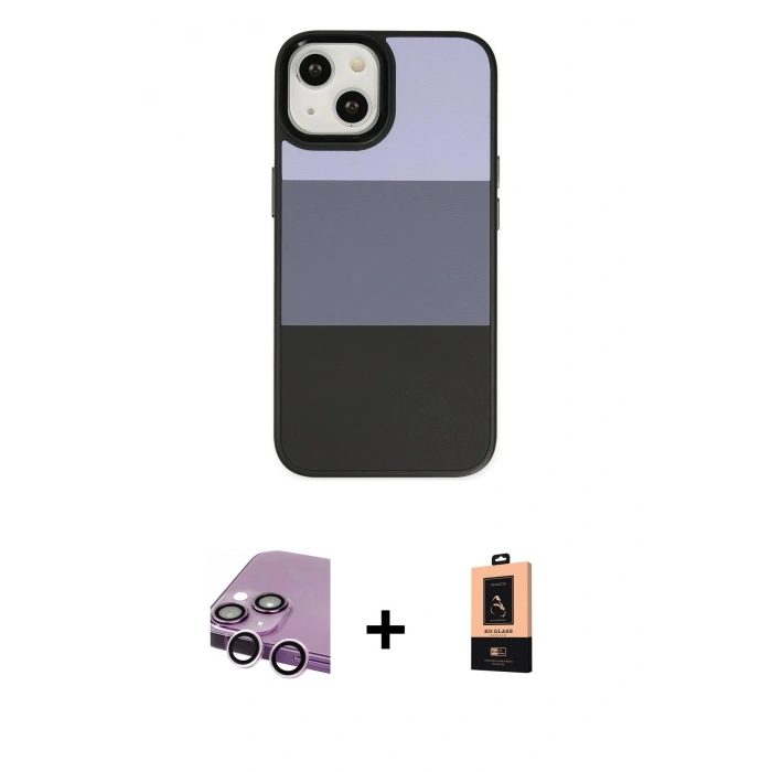 MARSİLYAN™- iPhone 14 Plus Kılıf Kutup Özel Seri - Şeffaf Maxco Cam Ekran Koruyucu + Raze Metal Kamera Lens - MR