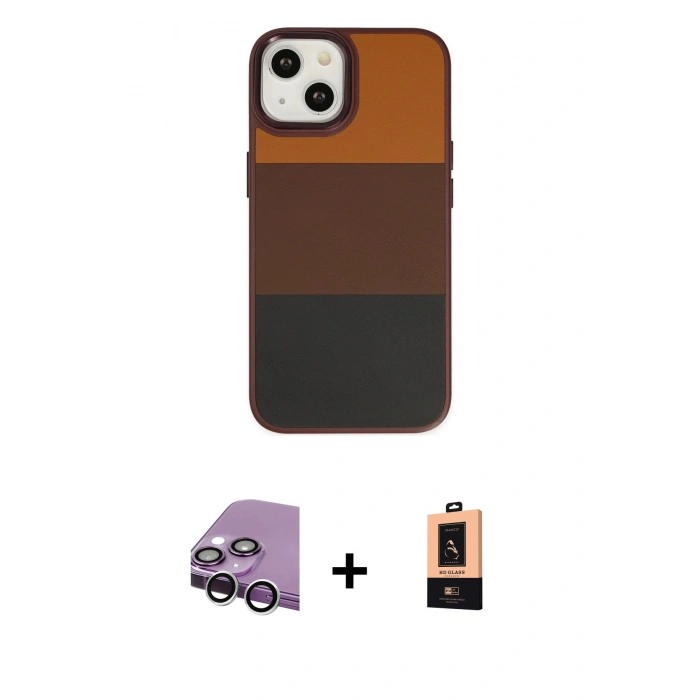 MARSİLYAN™- iPhone 14 Plus Kılıf Kutup Özel Seri - Şeffaf Maxco Cam Ekran Koruyucu + Raze Metal Kamera Lens - GS
