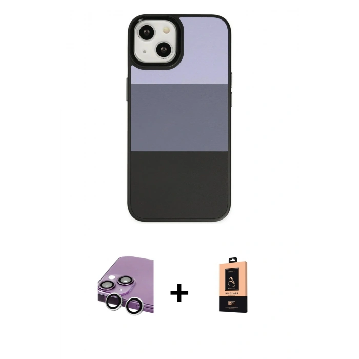 MARSİLYAN™- iPhone 14 Plus Kılıf Kutup Özel Seri - Şeffaf Maxco Cam Ekran Koruyucu + Raze Metal Kamera Lens - GS