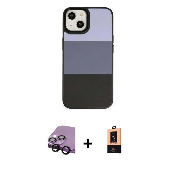MARSİLYAN™- iPhone 14 Plus Kılıf Kutup Özel Seri - Şeffaf Maxco Cam Ekran Koruyucu + Raze Metal Kamera Lens - SH