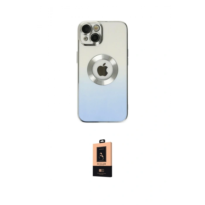 MARSİLYAN™- iPhone 14 Plus Kılıf Kutup Yansıma Özel Seri - Şeffaf Maxco Cam Ekran Koruyucu