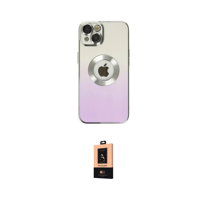 MARSİLYAN™- iPhone 14 Plus Kılıf Kutup Yansıma Özel Seri - Şeffaf Maxco Cam Ekran Koruyucu