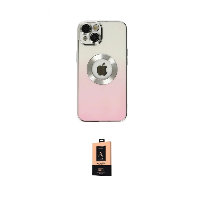 MARSİLYAN™- iPhone 14 Plus Kılıf Kutup Yansıma Özel Seri - Şeffaf Maxco Cam Ekran Koruyucu