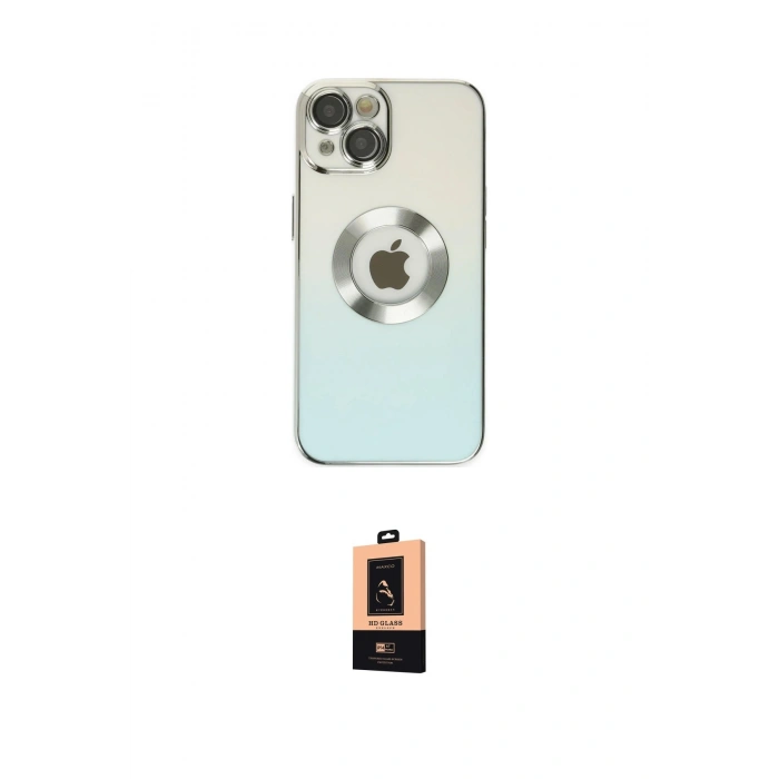 MARSİLYAN™- iPhone 14 Plus Kılıf Kutup Yansıma Özel Seri - Şeffaf Maxco Cam Ekran Koruyucu