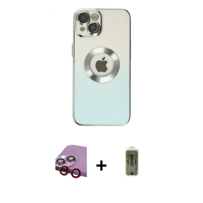 MARSİLYAN™- iPhone 14 Plus Kılıf Kutup Yansıma Özel Seri - Siyah Joko Magic 5D Hayalet Cam + Raze Metal Kamera Lens - KI