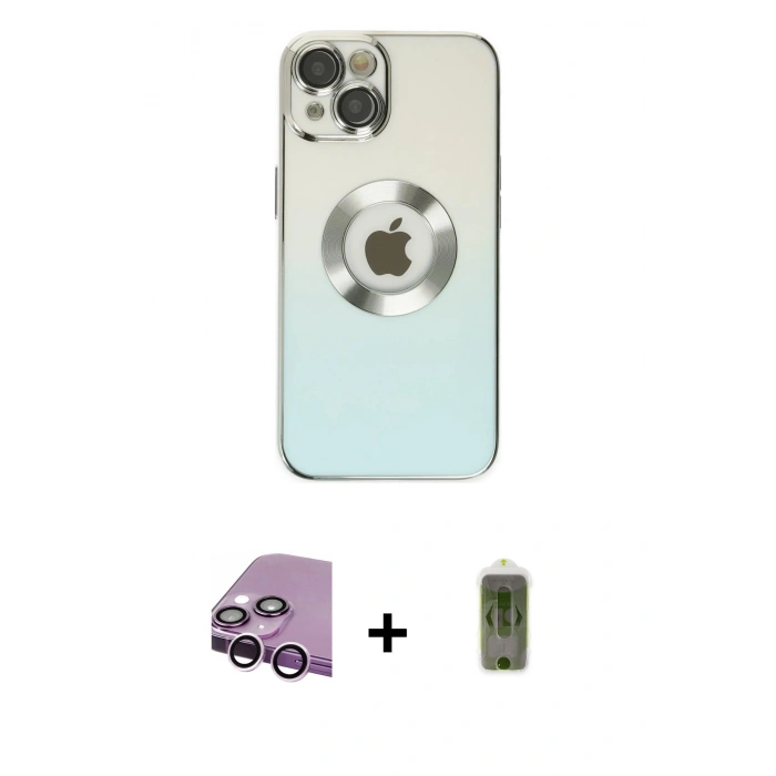 MARSİLYAN™- iPhone 14 Plus Kılıf Kutup Yansıma Özel Seri - Siyah Joko Magic 5D Hayalet Cam + Raze Metal Kamera Lens - MR