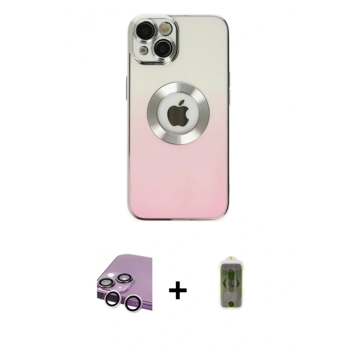 MARSİLYAN™- iPhone 14 Plus Kılıf Kutup Yansıma Özel Seri - Siyah Joko Magic 5D Hayalet Cam + Raze Metal Kamera Lens - MR
