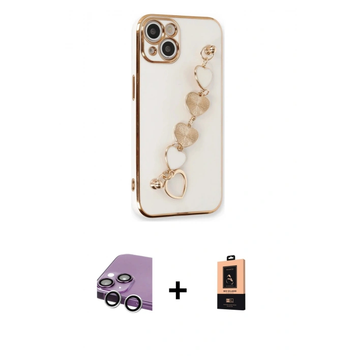 MARSİLYAN™- iPhone 14 Plus Kılıf Nova Işık Prime - Şeffaf Maxco Cam Ekran Koruyucu + Raze Metal Kamera Lens - GS