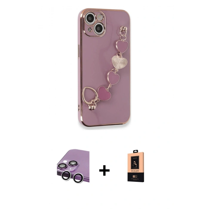MARSİLYAN™- iPhone 14 Plus Kılıf Nova Işık Prime - Şeffaf Maxco Cam Ekran Koruyucu + Raze Metal Kamera Lens - GS