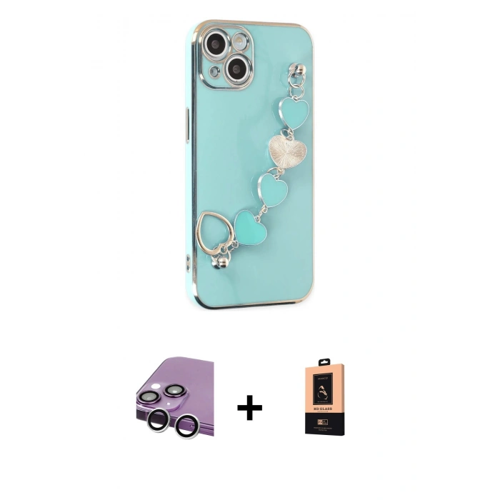 MARSİLYAN™- iPhone 14 Plus Kılıf Nova Işık Prime - Şeffaf Maxco Cam Ekran Koruyucu + Raze Metal Kamera Lens - GS