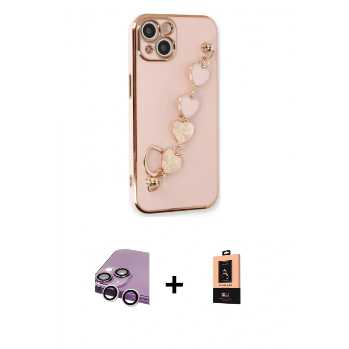 MARSİLYAN™- iPhone 14 Plus Kılıf Nova Işık Prime - Şeffaf Maxco Cam Ekran Koruyucu + Raze Metal Kamera Lens - MR