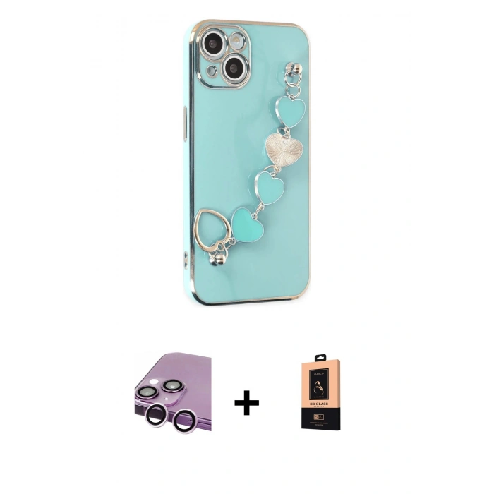 MARSİLYAN™- iPhone 14 Plus Kılıf Nova Işık Prime - Şeffaf Maxco Cam Ekran Koruyucu + Raze Metal Kamera Lens - MR