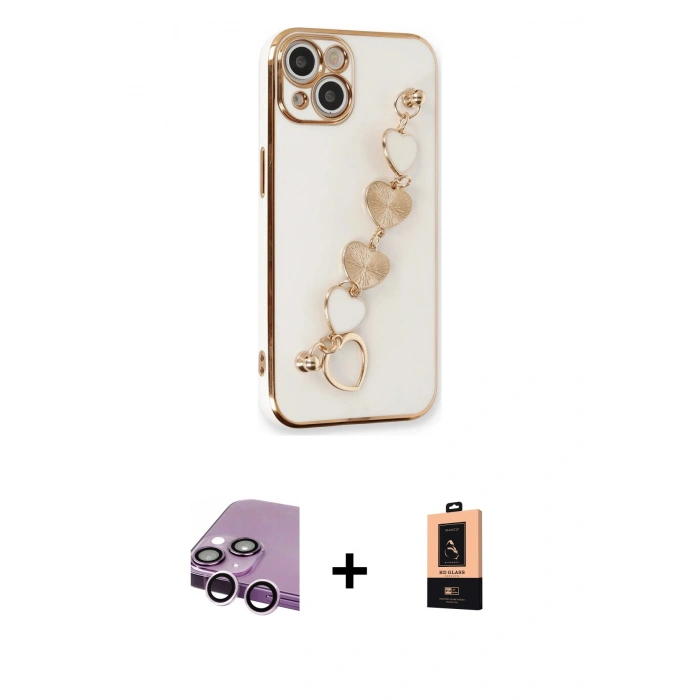 MARSİLYAN™- iPhone 14 Plus Kılıf Nova Işık Prime - Şeffaf Maxco Cam Ekran Koruyucu + Raze Metal Kamera Lens - MR