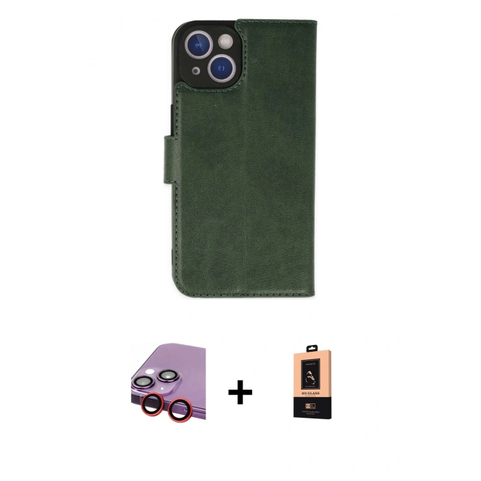 MARSİLYAN™- iPhone 14 Plus Kılıf Siluet Işık Serisi - Şeffaf Maxco Cam Ekran Koruyucu + Raze Metal Kamera Lens - KI