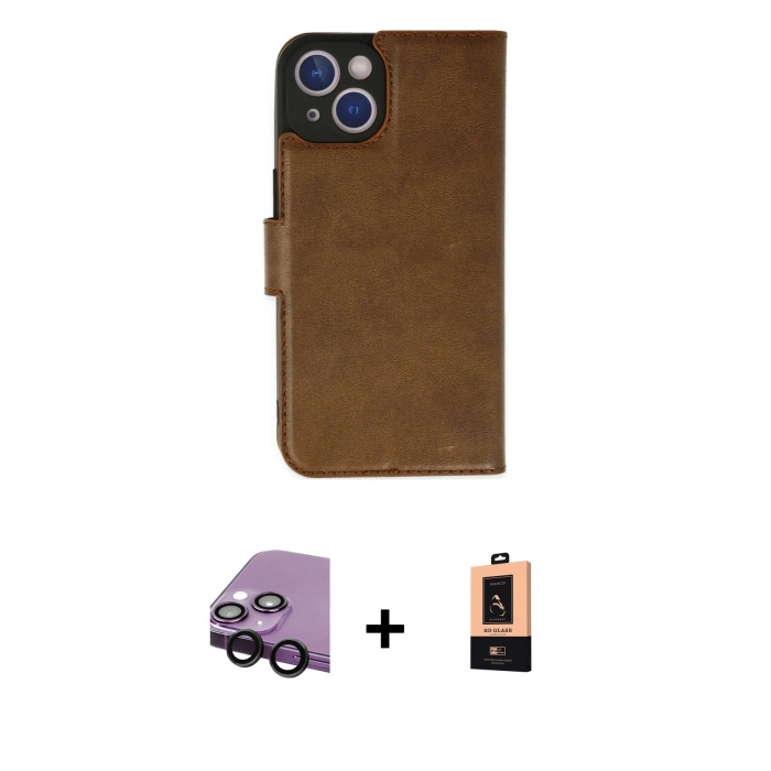 MARSİLYAN™- iPhone 14 Plus Kılıf Siluet Işık Serisi - Şeffaf Maxco Cam Ekran Koruyucu + Raze Metal Kamera Lens - SH