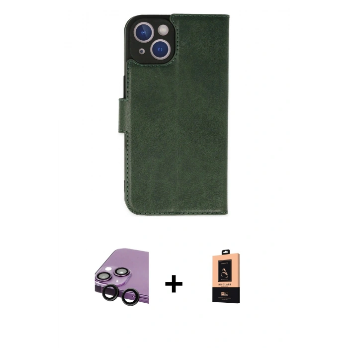 MARSİLYAN™- iPhone 14 Plus Kılıf Siluet Işık Serisi - Şeffaf Maxco Cam Ekran Koruyucu + Raze Metal Kamera Lens - SH
