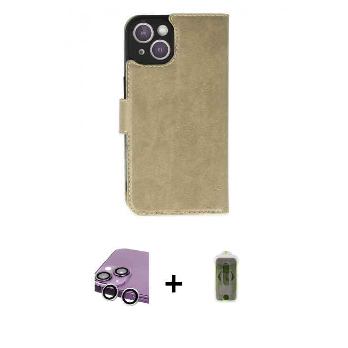 MARSİLYAN™- iPhone 14 Plus Kılıf Siluet Işık Serisi - Siyah Joko Magic 5D Hayalet Cam + Raze Metal Kamera Lens - GS