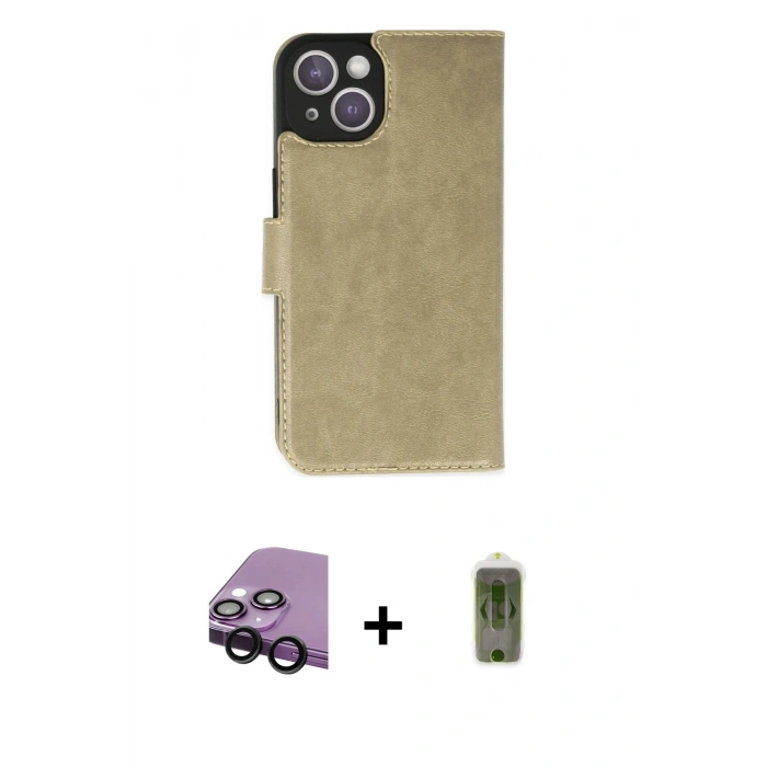 MARSİLYAN™- iPhone 14 Plus Kılıf Siluet Işık Serisi - Siyah Joko Magic 5D Hayalet Cam + Raze Metal Kamera Lens - SH