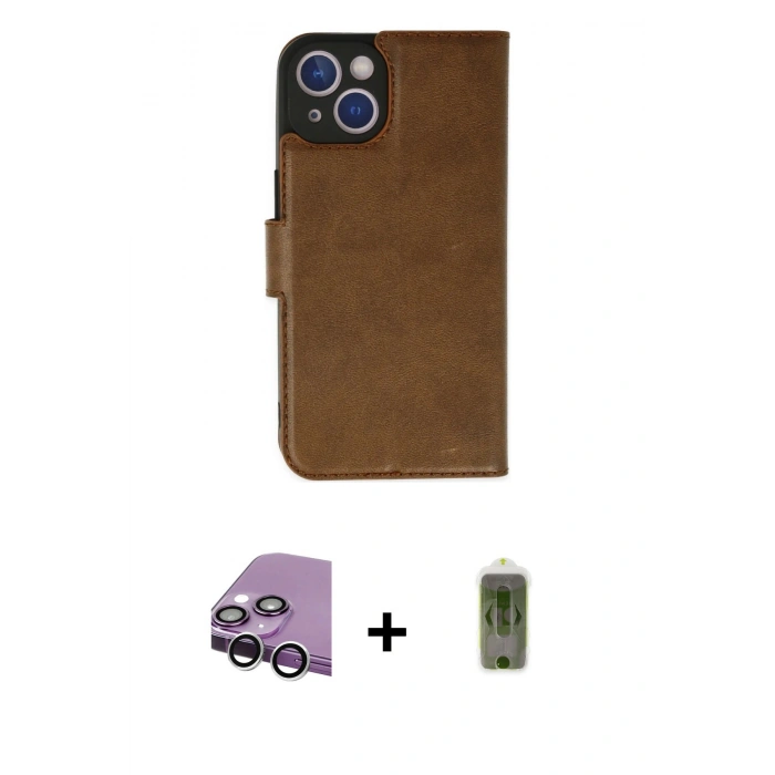 MARSİLYAN™- iPhone 14 Plus Kılıf Siluet Işık Serisi - Siyah Joko Magic 5D Hayalet Cam + Raze Metal Kamera Lens - GS