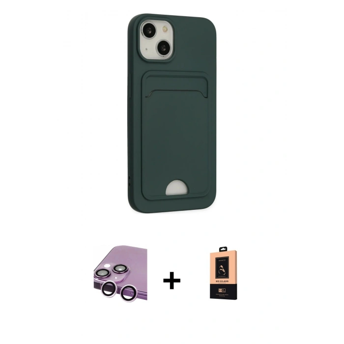 MARSİLYAN™- iPhone 14 Plus Kılıf Vadi Çizgi Prime - Şeffaf Maxco Cam Ekran Koruyucu + Raze Metal Kamera Lens - MR