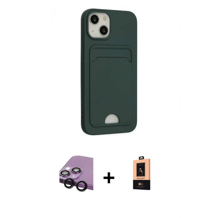 MARSİLYAN™- iPhone 14 Plus Kılıf Vadi Çizgi Prime - Şeffaf Maxco Cam Ekran Koruyucu + Raze Metal Kamera Lens - SH