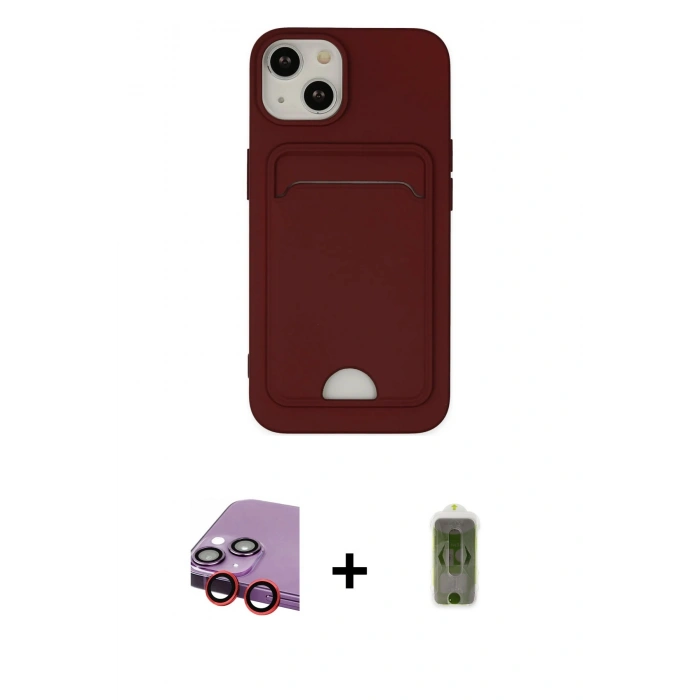 MARSİLYAN™- iPhone 14 Plus Kılıf Vadi Çizgi Prime - Siyah Joko Magic 5D Hayalet Cam + Raze Metal Kamera Lens - KI