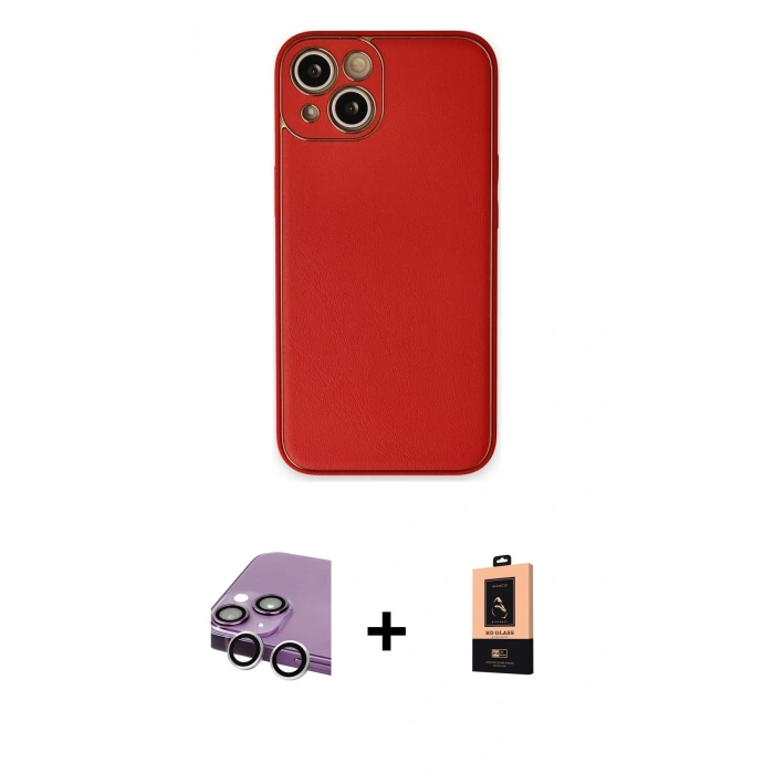 MARSİLYAN™- iPhone 14 Plus Kılıf Yadigar Klasik - Şeffaf Maxco Cam Ekran Koruyucu + Raze Metal Kamera Lens - GS