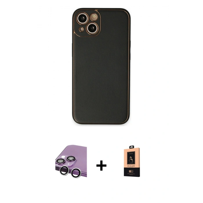 MARSİLYAN™- iPhone 14 Plus Kılıf Yadigar Klasik - Şeffaf Maxco Cam Ekran Koruyucu + Raze Metal Kamera Lens - GS