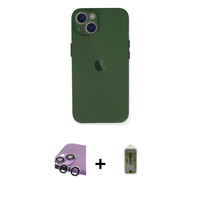 MARSİLYAN™- iPhone 14 Plus Kılıf Yadigar Yansıma Serisi - Siyah Joko Magic 5D Hayalet Cam + Raze Metal Kamera Lens - GS