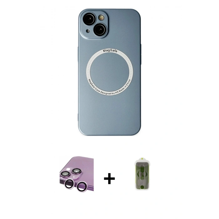 MARSİLYAN™- iPhone 14 Plus Kılıf Zirve Klasik Prime - Siyah Joko Magic 5D Hayalet Cam + Raze Metal Kamera Lens - MR