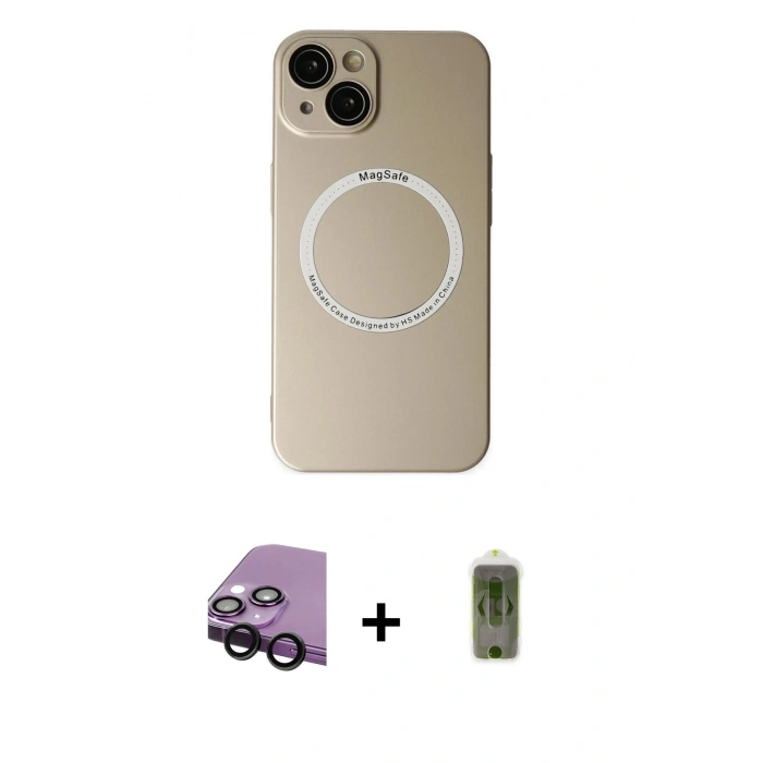 MARSİLYAN™- iPhone 14 Plus Kılıf Zirve Klasik Prime - Siyah Joko Magic 5D Hayalet Cam + Raze Metal Kamera Lens - SH