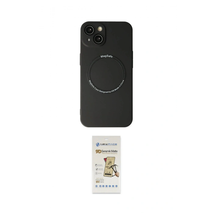 MARSİLYAN™- iPhone 14 Plus Kılıf Zirve Klasik Prime - Siyah Mat Seramik Nano Ekran Koruyucu