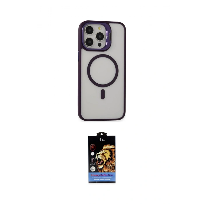 MARSİLYAN™- iPhone 14 Pro Kılıf Ahenk Klasik Özel Seri - Siyah Buffer Hayalet Cam Ekran Koruyucu