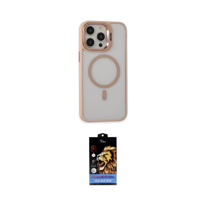 MARSİLYAN™- iPhone 14 Pro Kılıf Ahenk Klasik Özel Seri - Siyah Buffer Hayalet Cam Ekran Koruyucu