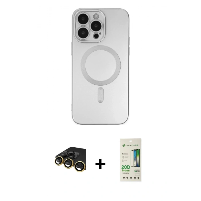 MARSİLYAN™- iPhone 14 Pro Kılıf Akış Minimal Özel Seri - Siyah 20D Premium Cam Ekran Koruyucu + Raze Metal Kamera Lens - GD