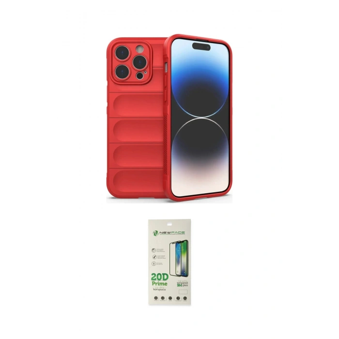 MARSİLYAN™- iPhone 14 Pro Kılıf Atlas Koleksiyonu - Siyah 20D Premium Cam Ekran Koruyucu