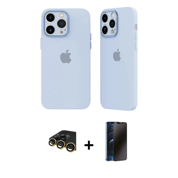 MARSİLYAN™- iPhone 14 Pro Kılıf Atlas Minimal Prime - Siyah 3D Antistatik Hayalet Cam Ekran Koruyucu + Raze Metal Kamera Lens - GD