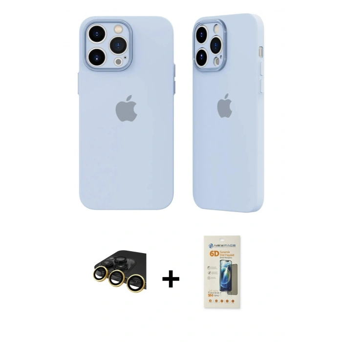 MARSİLYAN™- iPhone 14 Pro Kılıf Atlas Minimal Prime - Siyah 6D Mat Seramik Hayalet Nano Ekran Koruyucu + Raze Metal Kamera Lens - GD