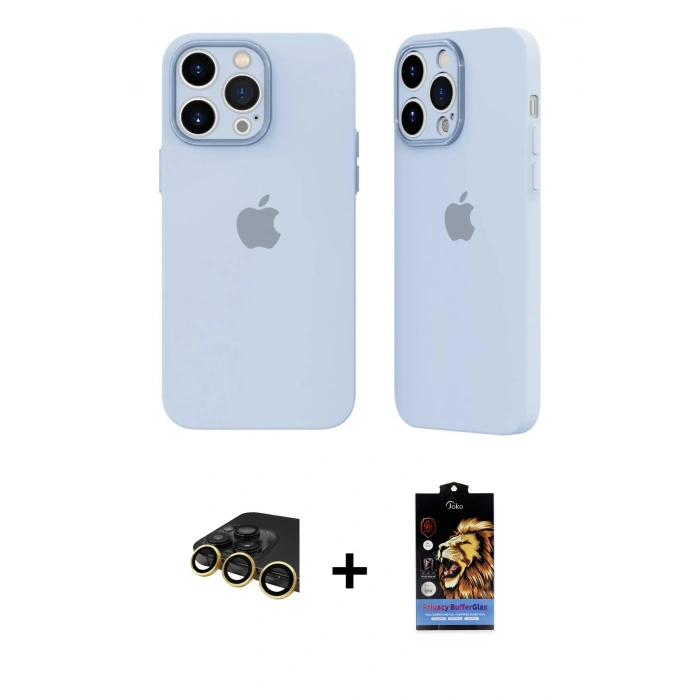 MARSİLYAN™- iPhone 14 Pro Kılıf Atlas Minimal Prime - Siyah Buffer Hayalet Cam Ekran Koruyucu + Raze Metal Kamera Lens - GD